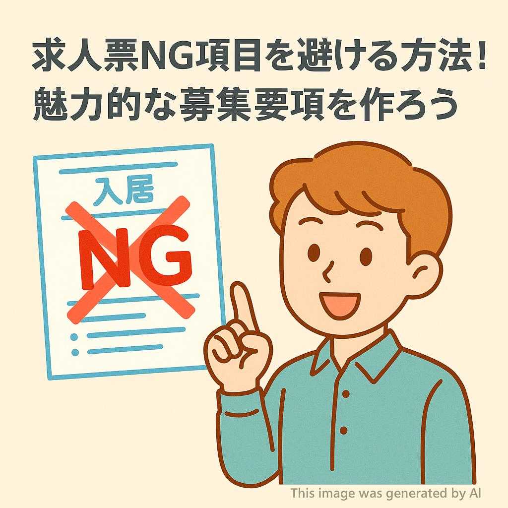 求人票NG項目を避ける方法!魅力的な募集要項を作ろう