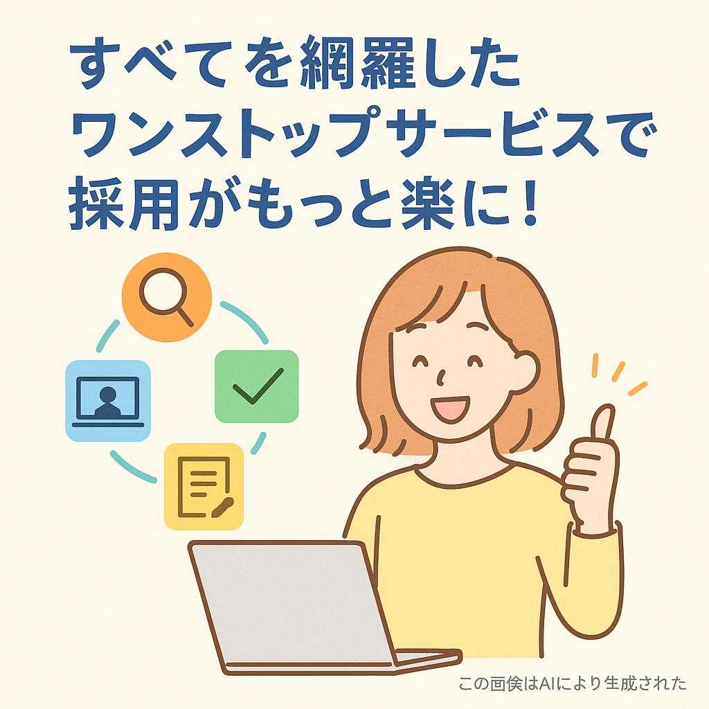すべてを網羅したワンストップサービスで採用がもっと楽に!