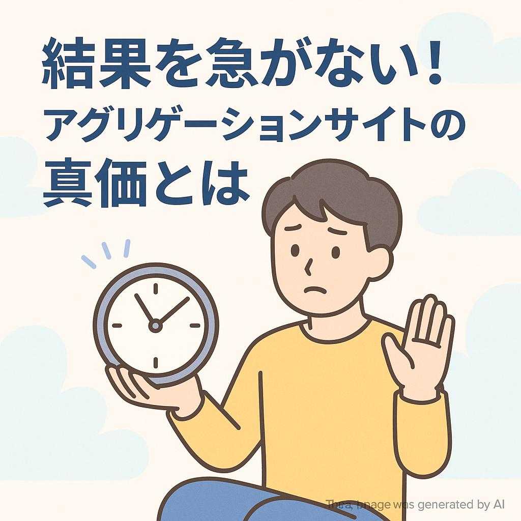 結果を急がない!アグリゲーションサイトの真価とは