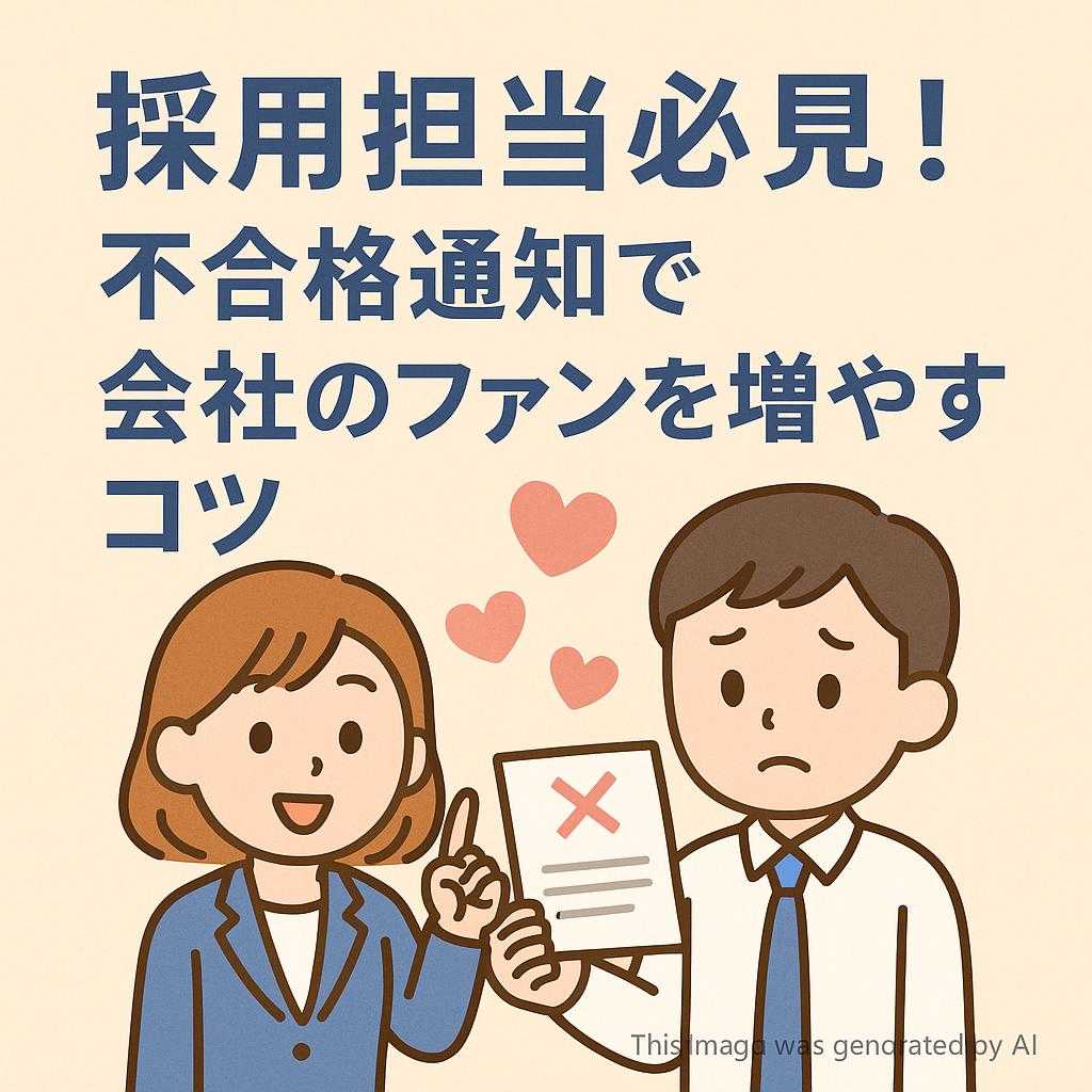 採用担当必見!不合格通知で会社のファンを増やすコツ